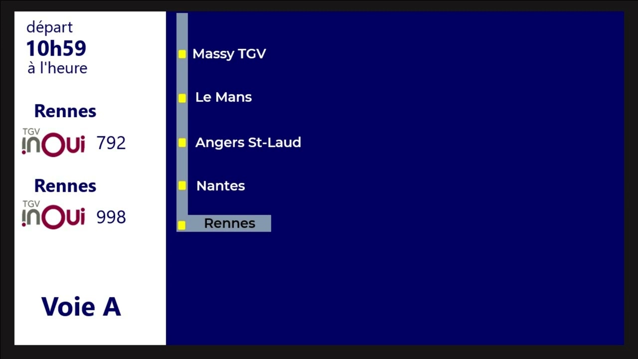 Annonce TGVs 792 et 998