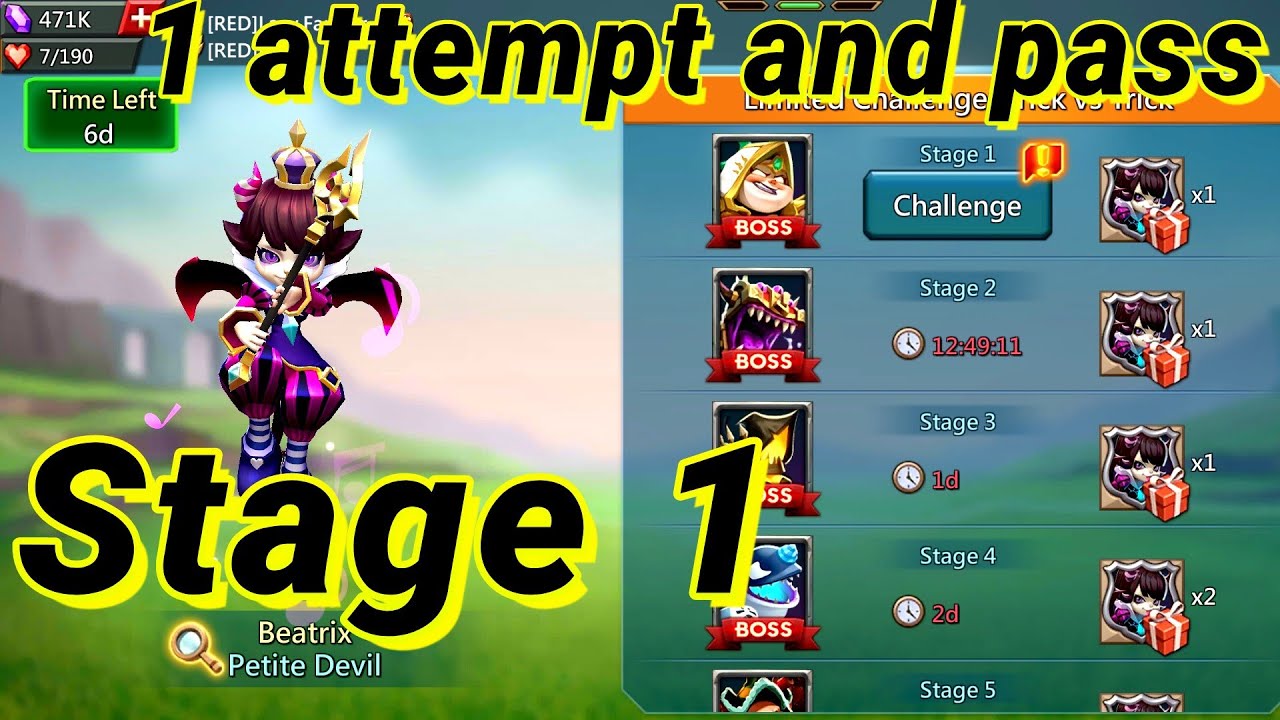 Lords mobile limited challenge trick vs trick stage 1