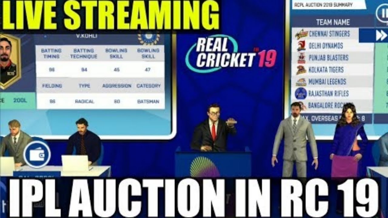 IPL AUCTION IN REAL CRICKET 19