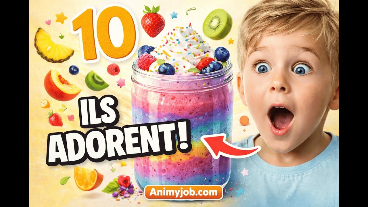 10 smoothies enfants faciles 🥤 des boissons saines que les enfants adorent | Animyjob.com