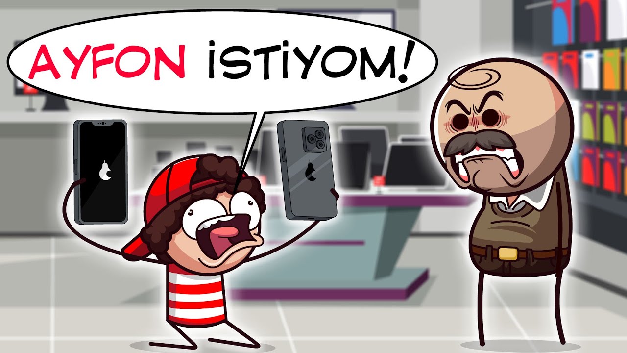 Küçükken Telefoncuya Gittiğimde (En Komik Animasyonlar)