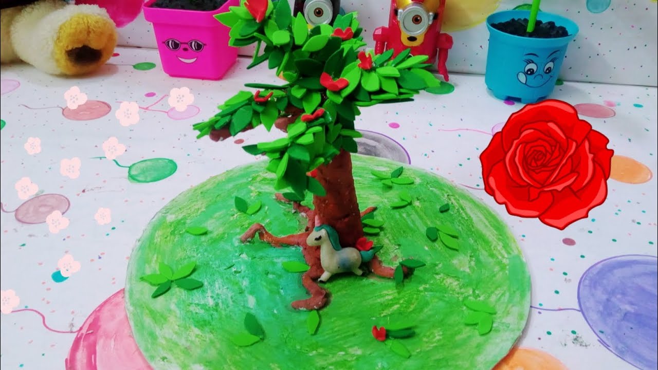 عملنا شجرة من عجينة الورق Tree of paperمع طريقة العجينة بكل سهولة/ اصنعها بنفسك🥰😘