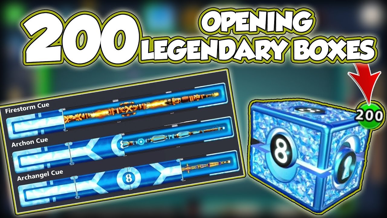 Can 200 Legendary Boxes Open these 3 Cues? (Archangle+Archon+Firestorm) 8 Ball Pool [No Hack/Cheat]