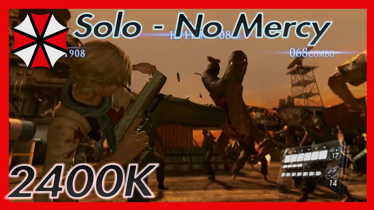 No Mercy Mercenaries Solo -2400K - Sherry  - High Seas Fortress -S Rank 300 Combo -  Resident Evil 6