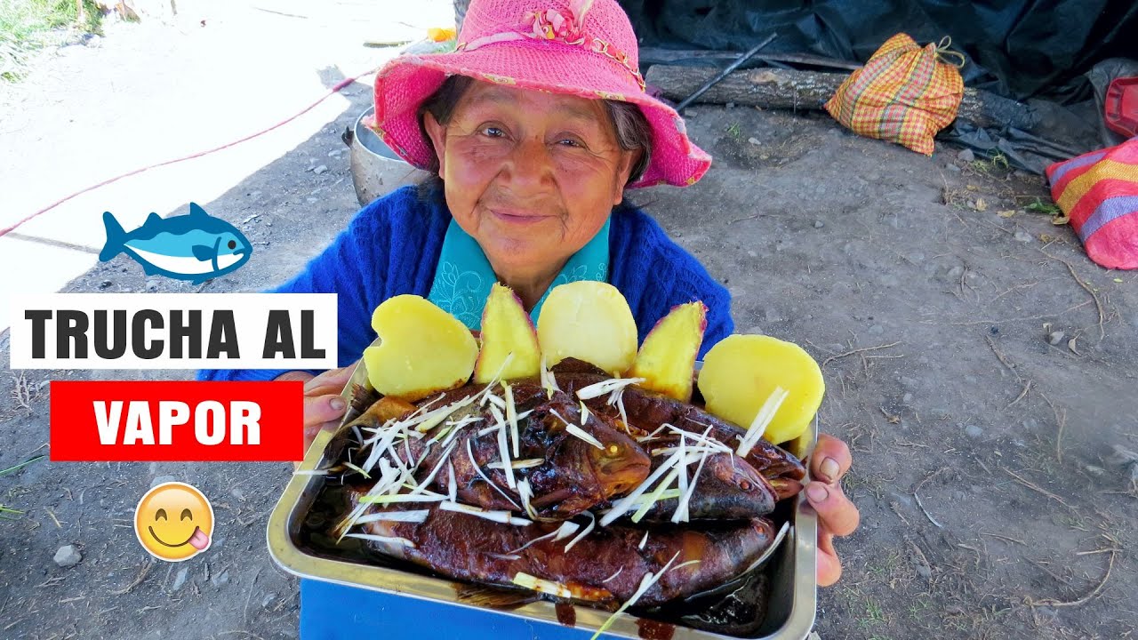 preparando trucha al vapor | la tía Lucinda y su comida regional - tvnay