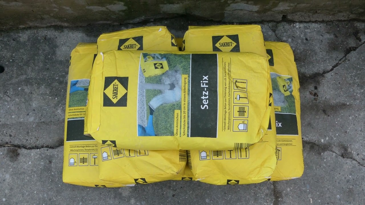 Pfostenträger für die Terrassenüberdachung mit Ruck Zuck Beton setzen