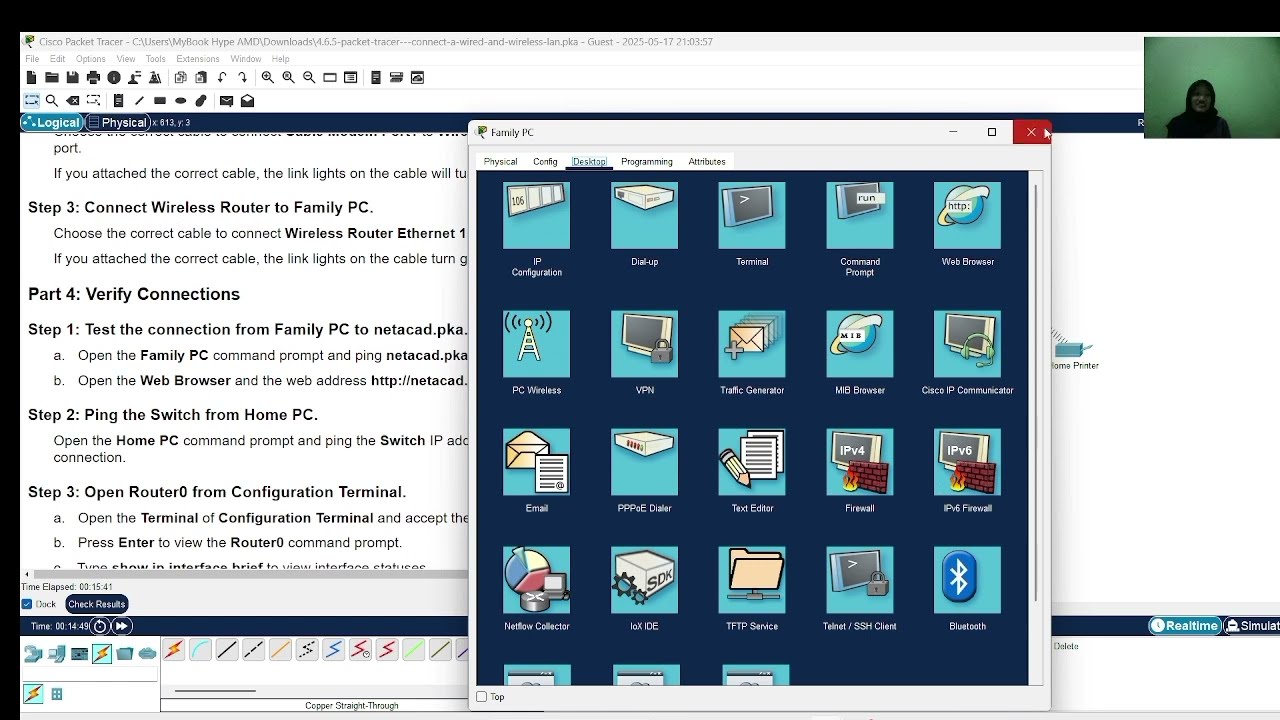 4.6.5 Cisco Packet Tracer - Connect a Wired and Wireless LAN |||||Jaringan dan Komunikasi Data