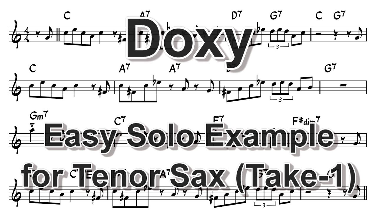 Doxy - Easy Solo Example for Tenor Sax (Take -1)