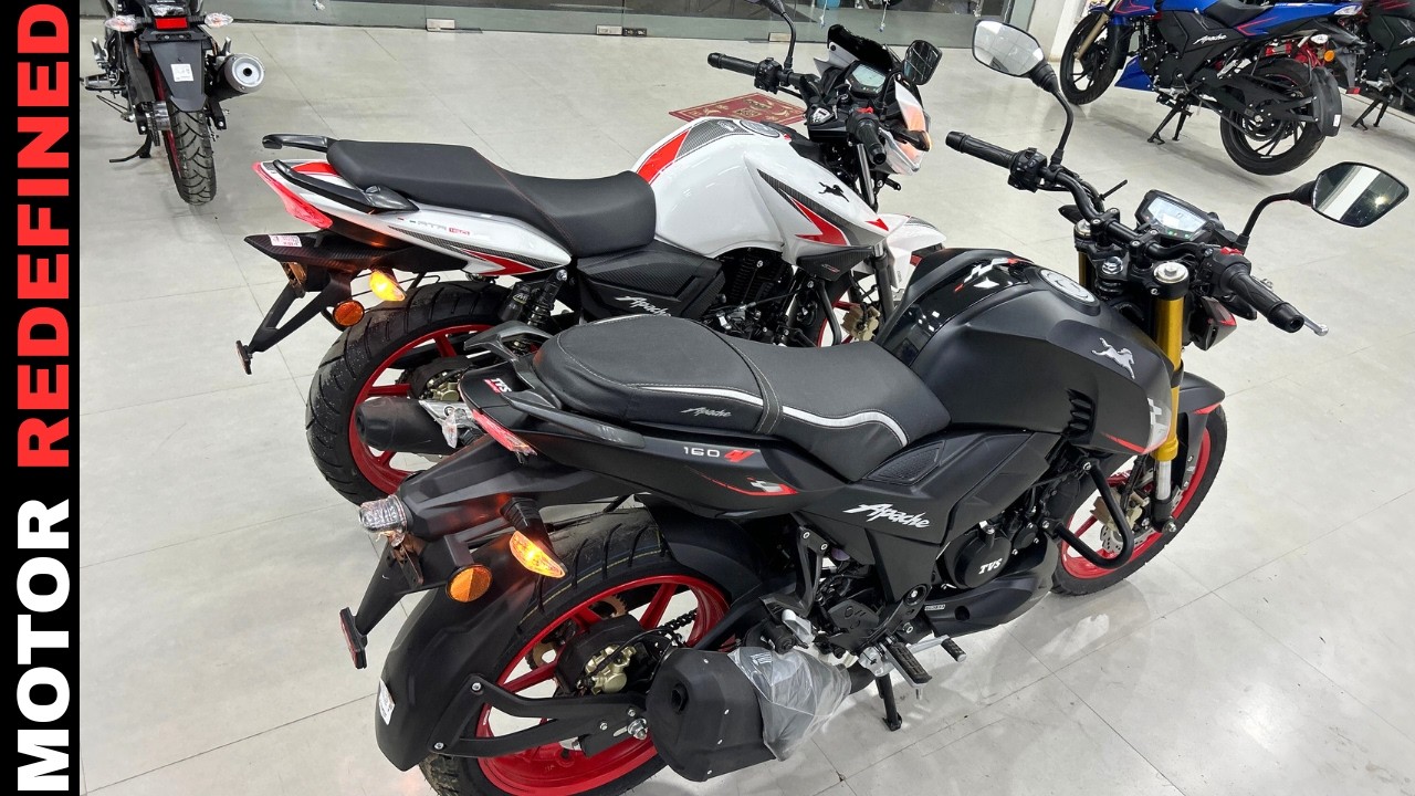 2025 TVS Apache RTR 160 2V Dual ABS Vs Apache 160 4V USD Comparison.