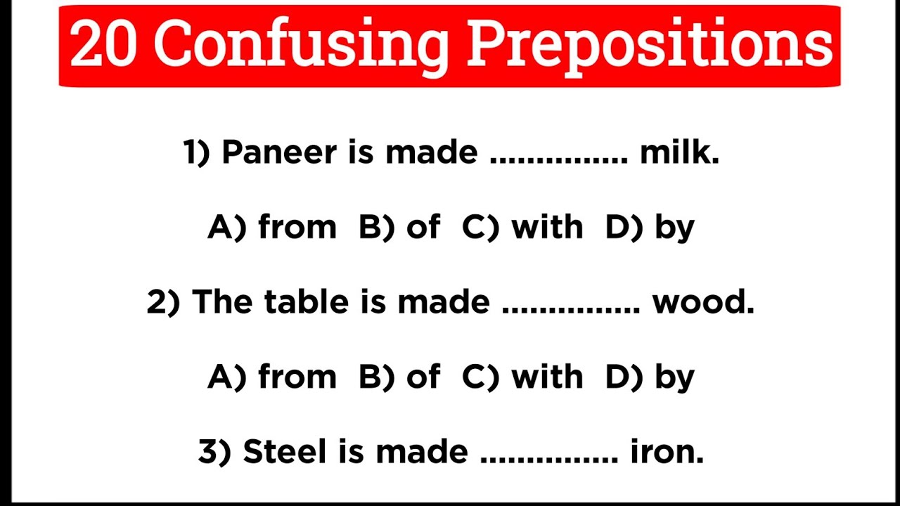 20 Confusing Preposition Exercise | English Grammar Practice | MCQ Questions with Proper Explanation