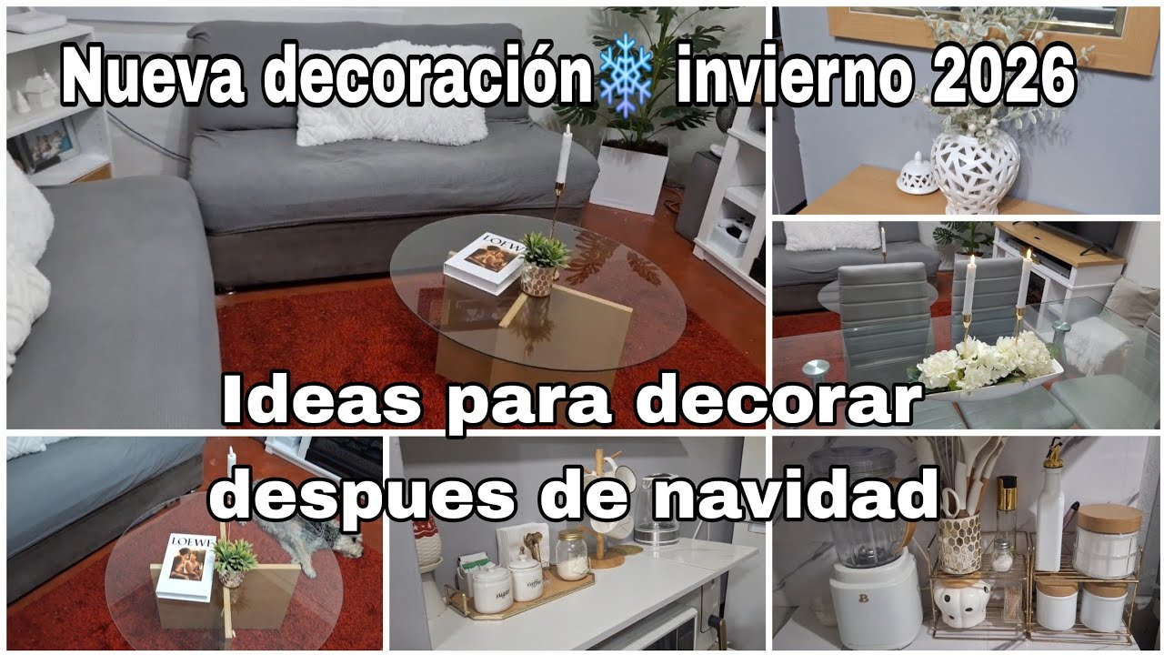 Nueva decoración invierno 2026❄️ideas para tu sala comedor❄️ decoración neutral 