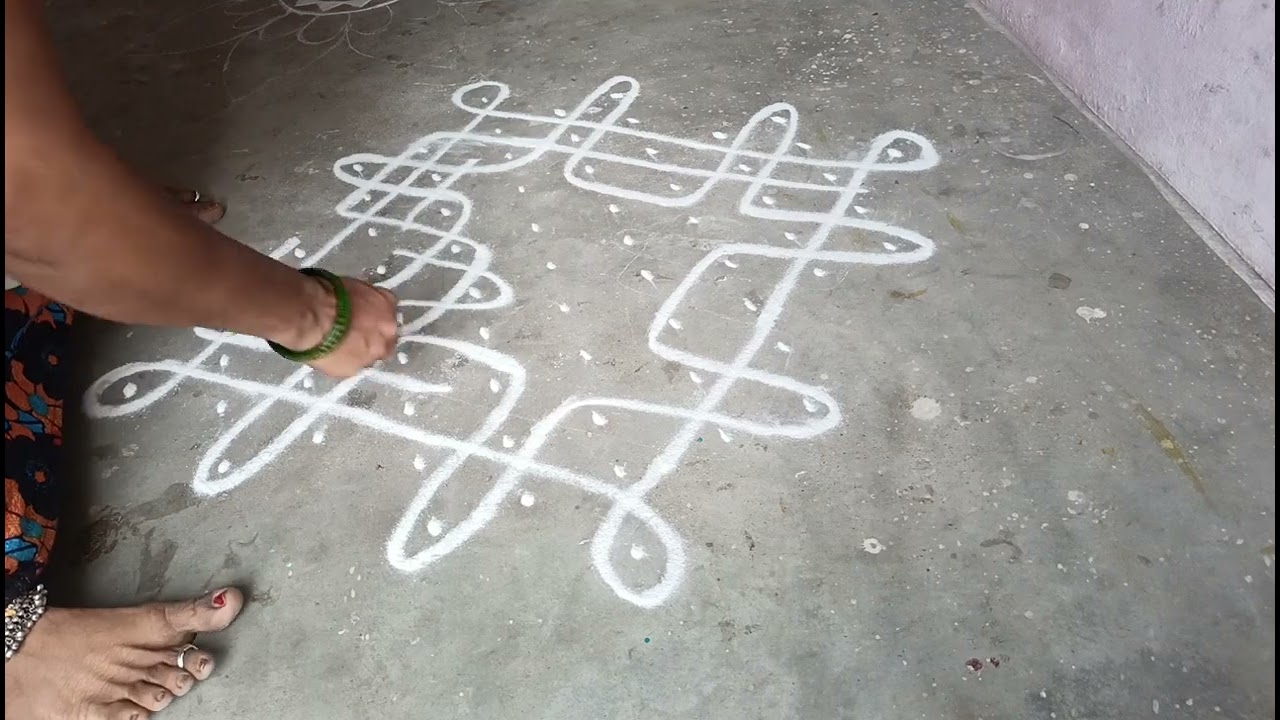 11 புள்ளி 1ல் முடிவு நேர் புள்ளி கம்பி கோலம் #💐kampi kolam sikku kolam #easy kolam
