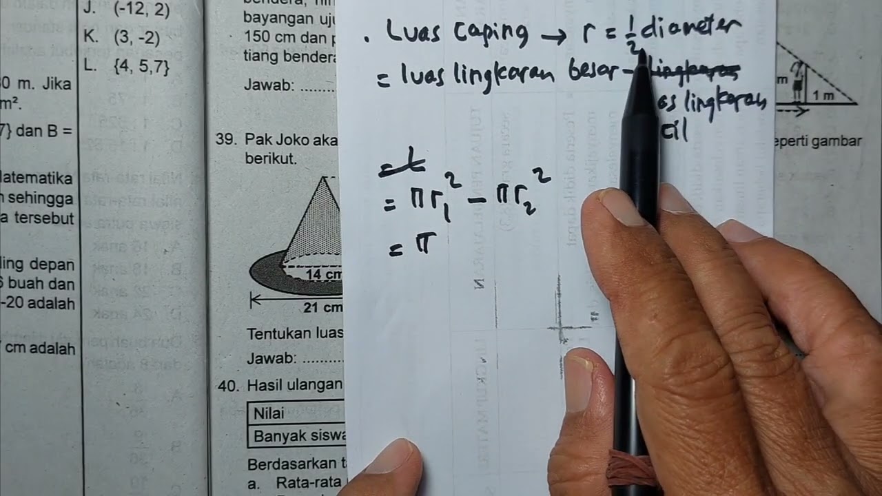 52 KELAS 9 PRA US MEMBUAT TOPI BERBENTUK KERUCUT buku pendamping 2026 hal 35 no 39 - tikno layang5