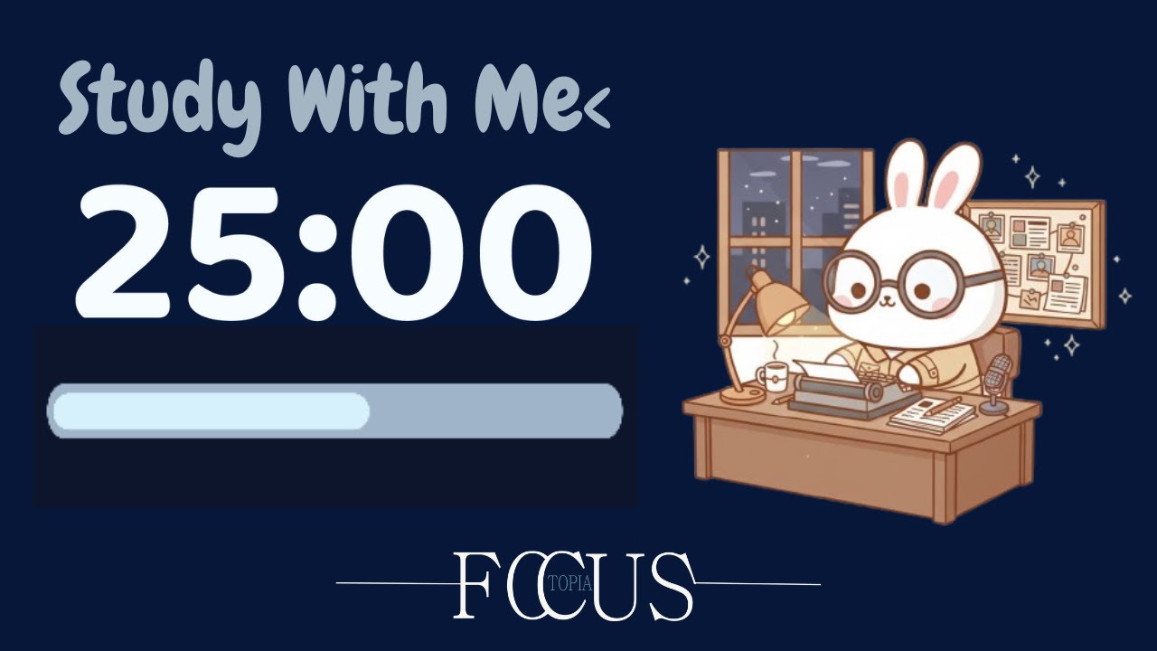 25/5 Pomodoro Study With Me – Deep Focus Session | Focustopia