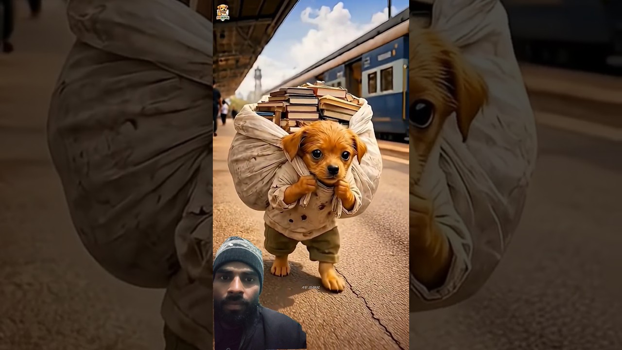 The puppy have no cash to buy books so, the rich man making fun of him 