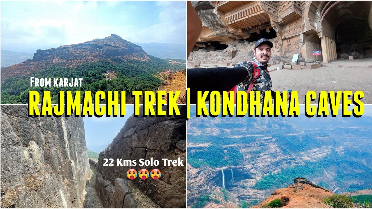 Rajmachi Trek ⛰️ - Manranjan & Shrivardhan Forts 😍 Kondhana Caves😍 | from Karjat SOLO trek 🥵