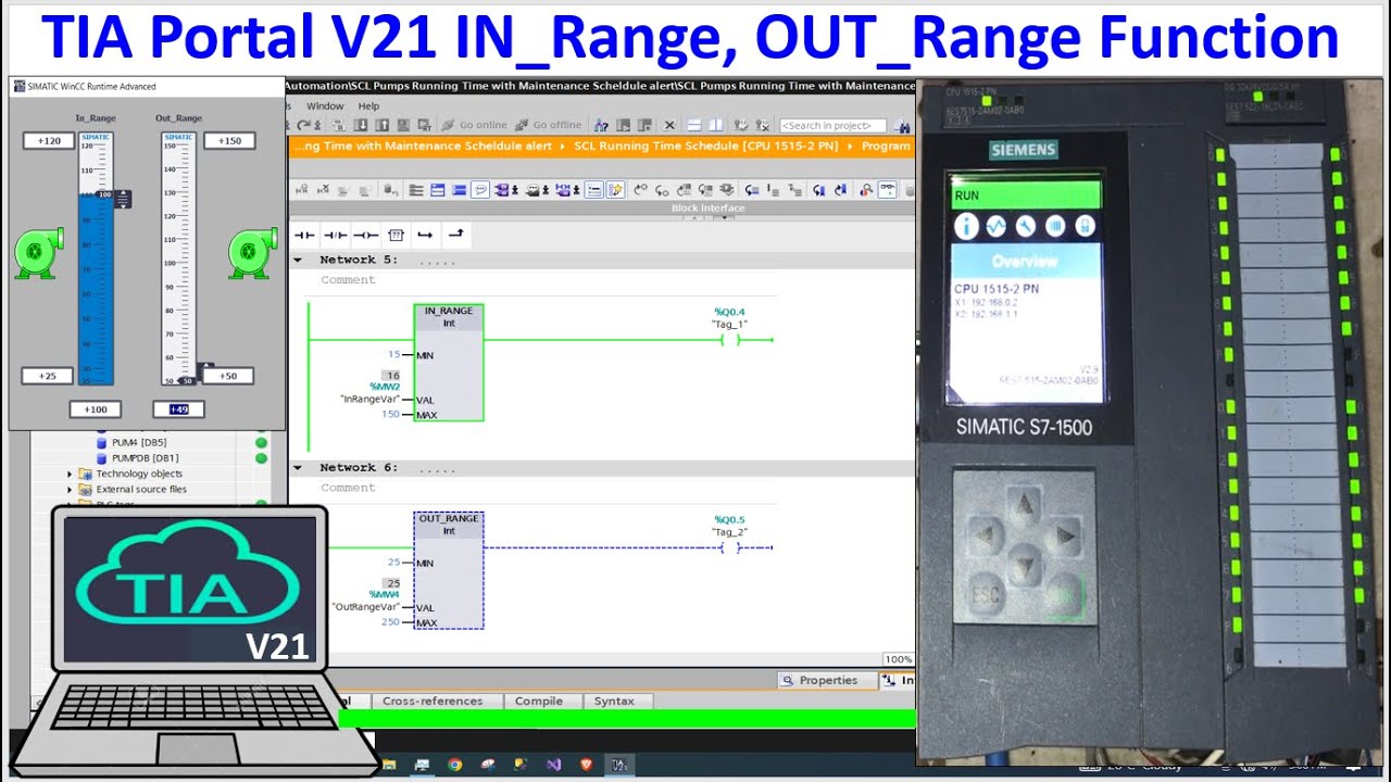TIA Portal V21 IN_Range, OUT_Range Function for PLC S7-1500