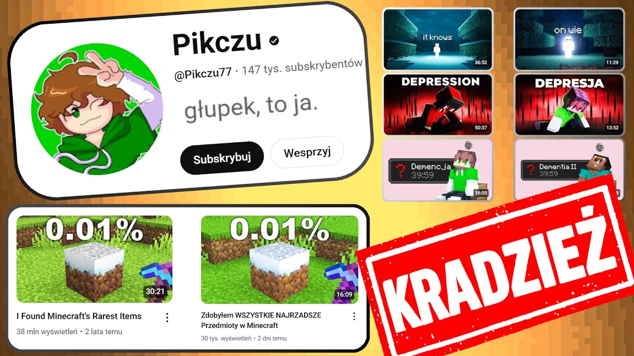 YouTuber OKRADAŁ DLA PIENIĘDZY INNYCH TW&Oacute;RC&Oacute;W!