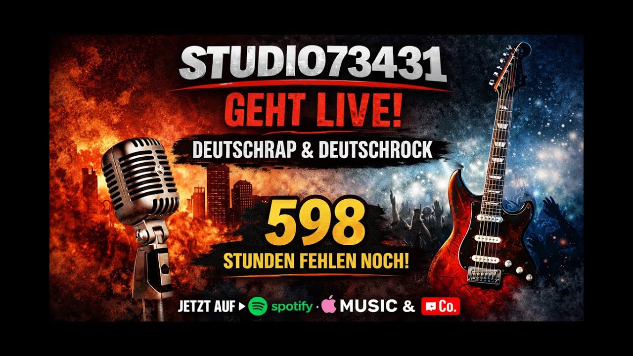 STUDIO73431 LIVE 🔥 Rap & Rock Show Nur noch 588 Stunden bis 4K | Heute eskalieren wir! 🚀