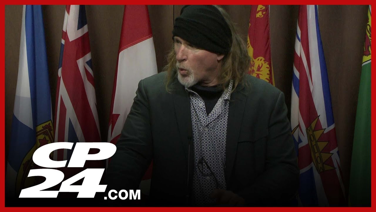 Representatives of Freedom Convoy  protesters speaking in Ottawa