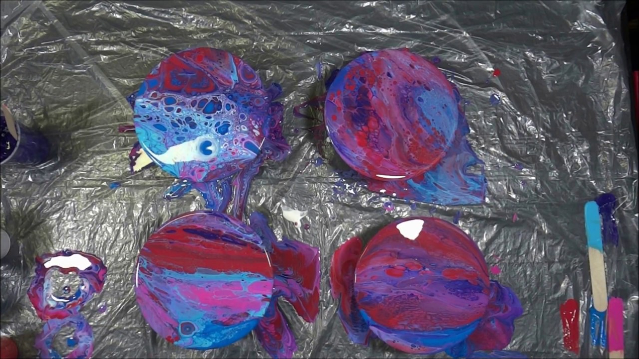 Acrylic Pouring Cheap Paint Comparison- Dish Soap, Silicone, Pouring Medium (52) White paint matters