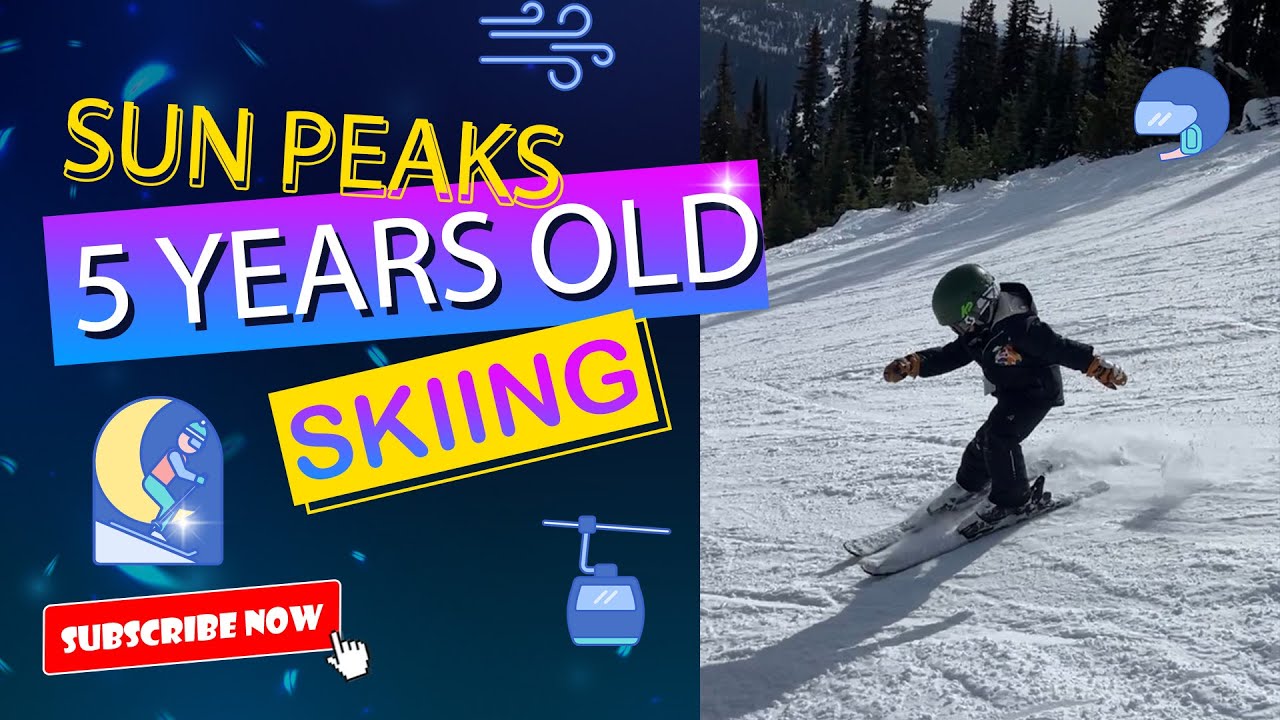 Five-Year-Old Skis Big Mountain for the 1st Time (Sun Peaks Resort - Full Run)