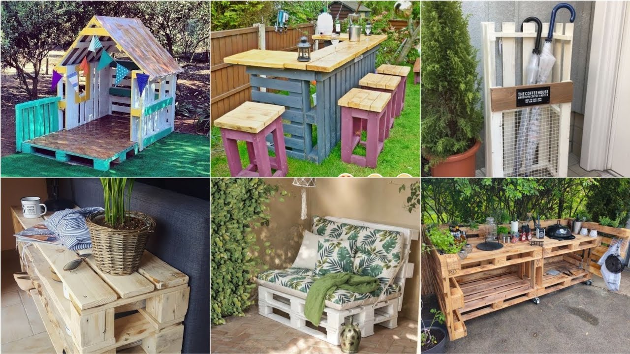 Идеи ИЗ ПАЛЛЕТ для дачи и сада! DIY// Crafts from pallets for the cottage, home, garden!🍀