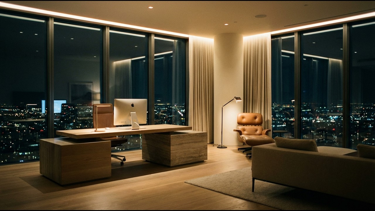 Deep Focus Music – Luxury Penthouse Night Ambience for Studying, Coding & Productivity