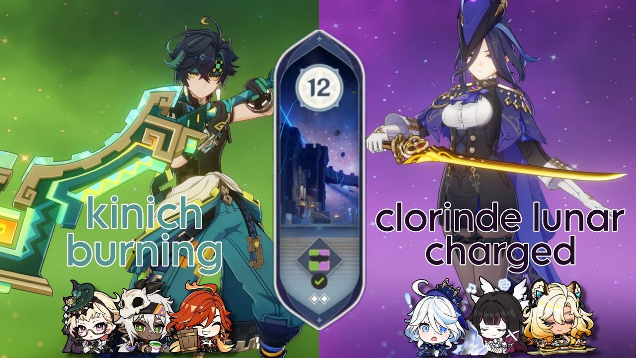 [6.3] kinich burning & clorinde lunar charged | spiral abyss floor 12