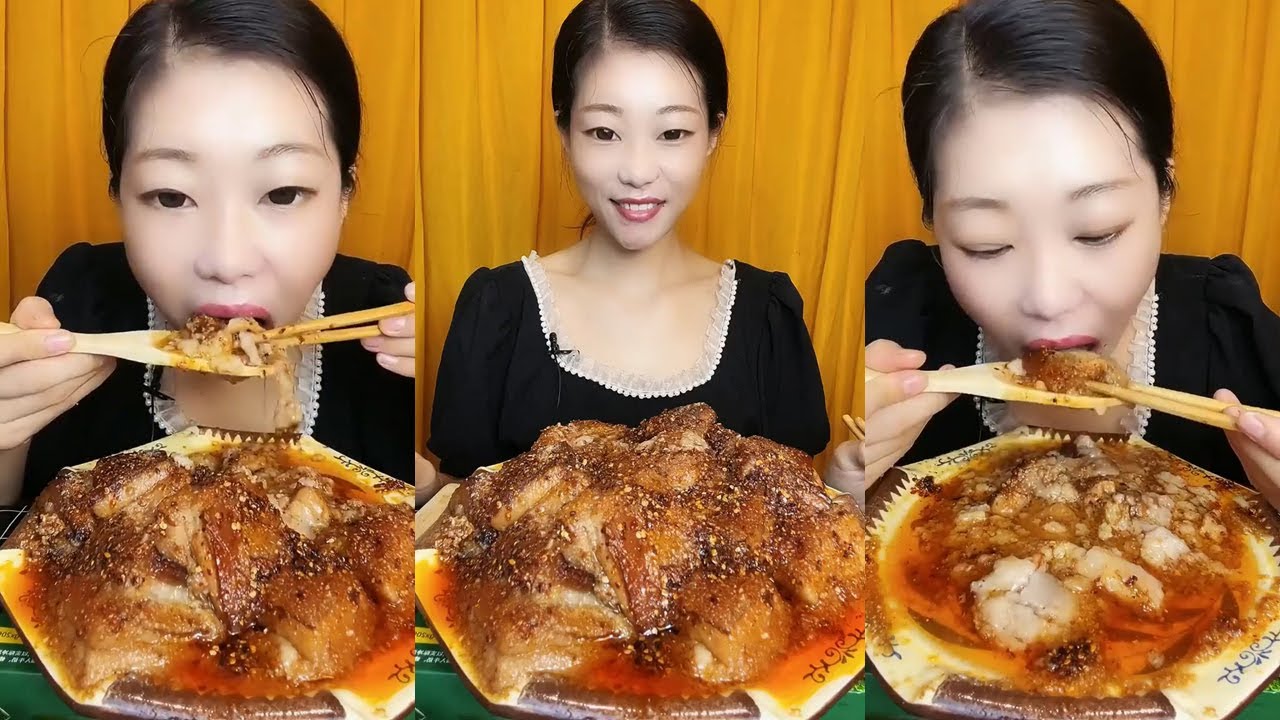 Asmr Chinese Food Mukbang Eating Show,  eats pork fat