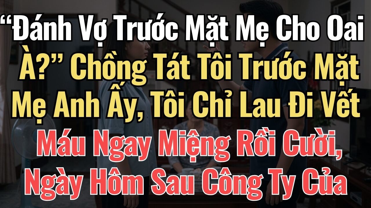 “Đánh Vợ Trước Mặt Mẹ Cho Oai À ” Chồng Tát Tôi Trước Mặt Mẹ Anh Ấy, Tôi Chỉ Cười, Ngày Hôm Sau