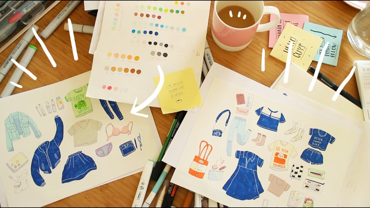 Let's Draw Something! What's in my suitcase PLUS marker review! ~ Frannerd