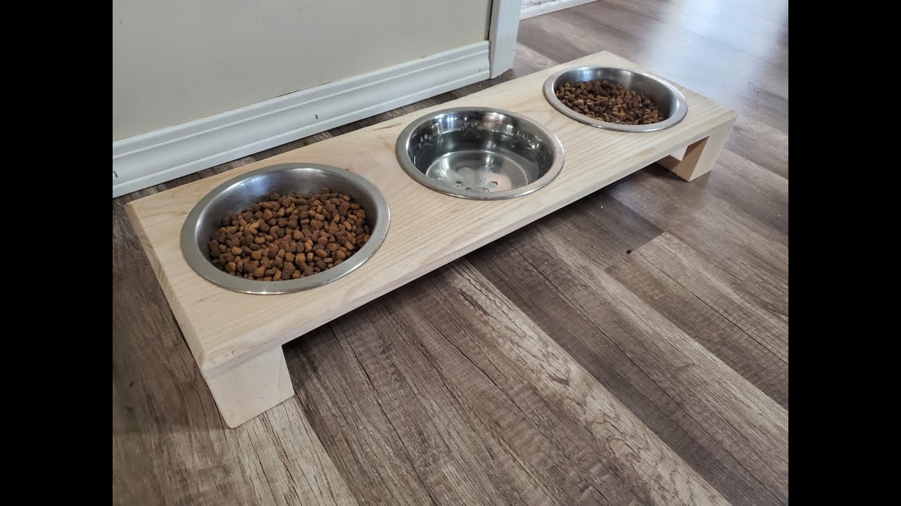 DIY 3 Bowl Pet Feeder