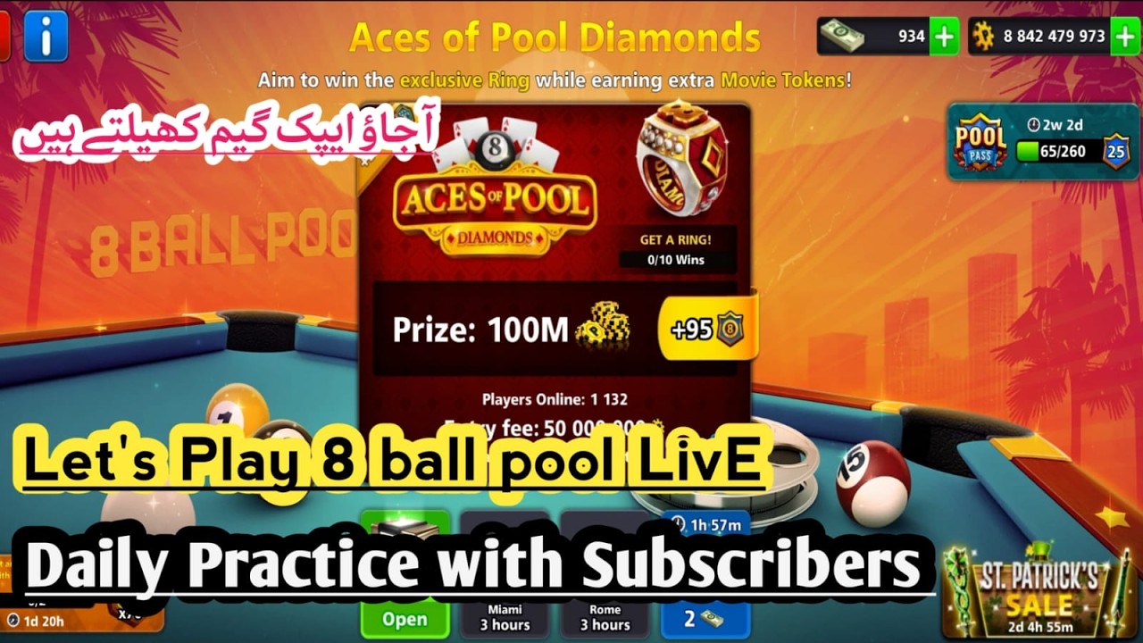 8 ball pool Live Ep 177 I  NEW EVENT TABLE I Playing with subscribers  @XJgaming8bp
