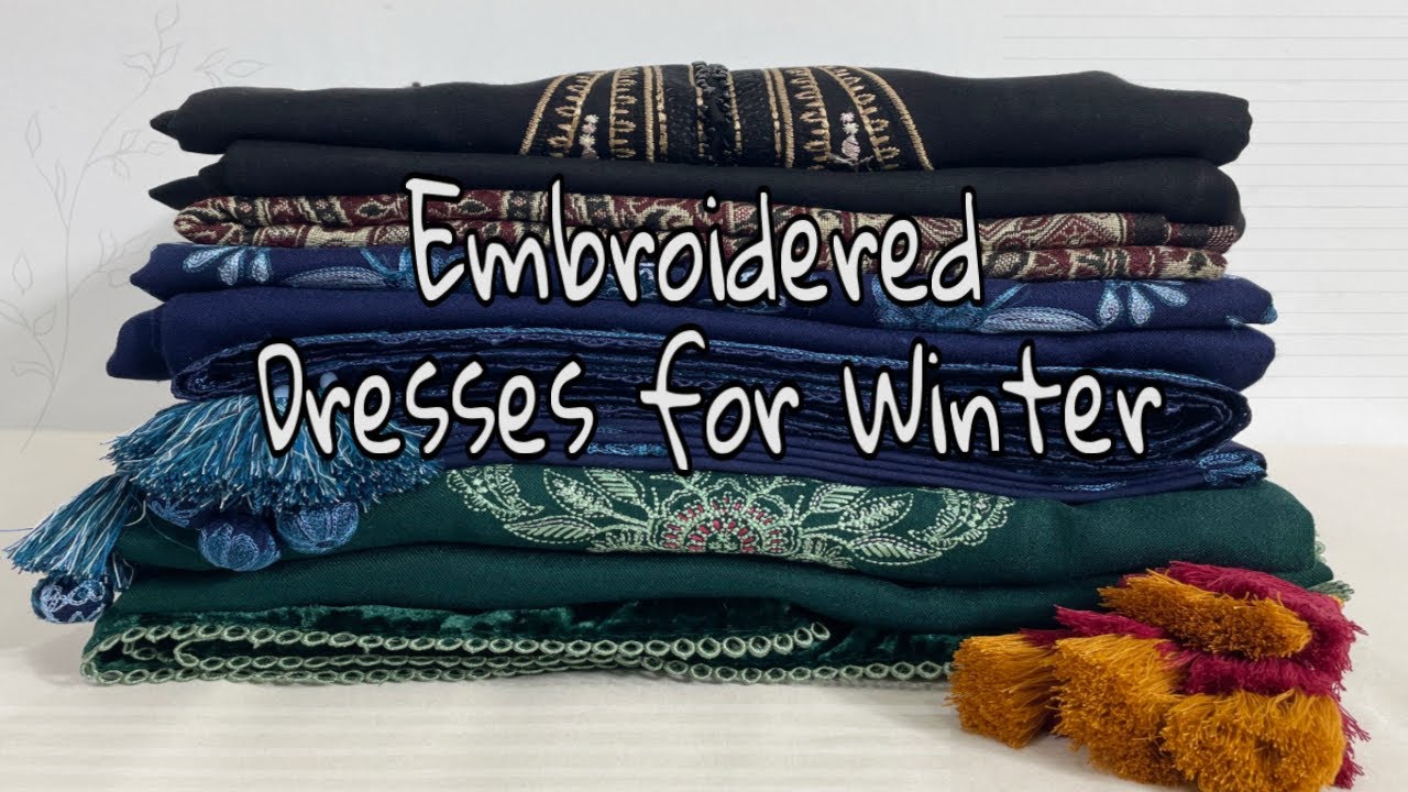 Embroidered Dresses for Winter | How to Stitch Peach Wool Suits for Women . 