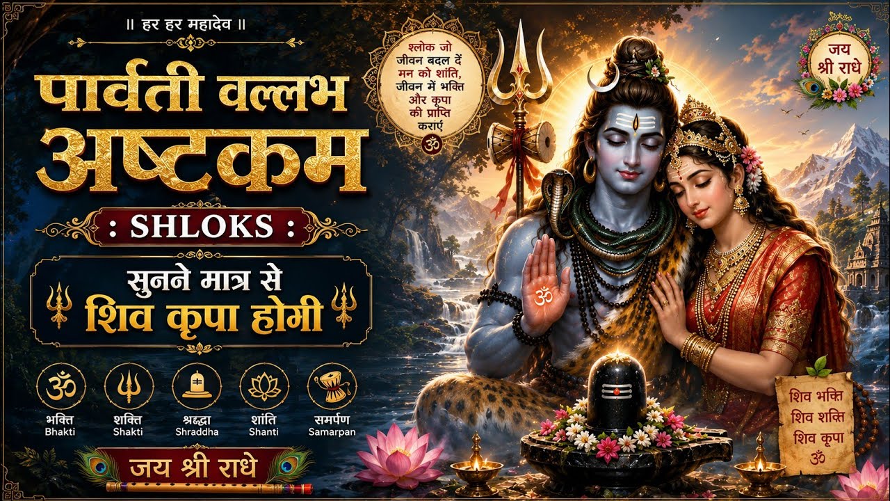 पार्वती वल्लभ अष्टकम : Shloks #shiv #viral with lyrics 💯💥💯 @ssharmachannel519 #vedio like kre 💫💥