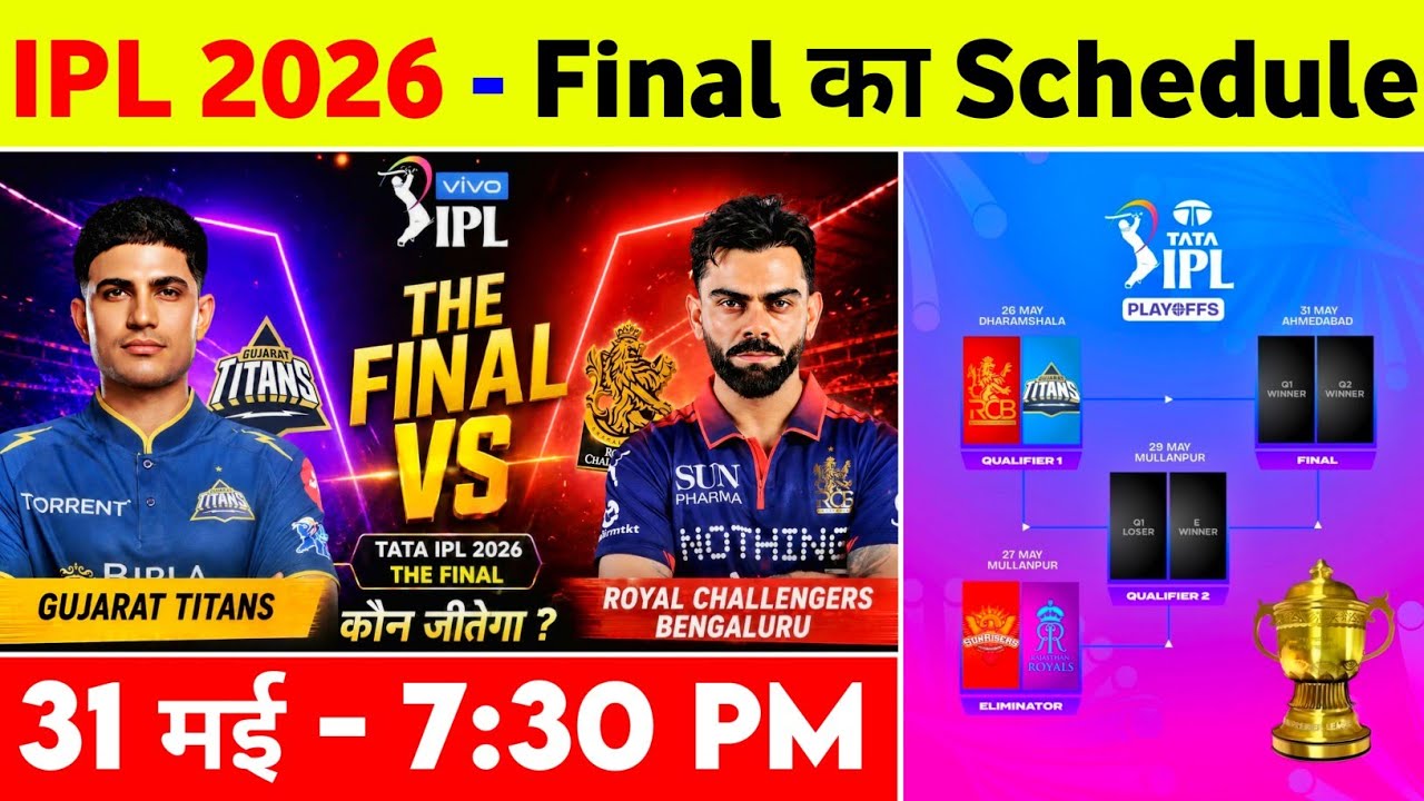 IPL Final 2026 - IPL Ka Final Kab Hai | 31 May IPL Match | Rcb Vs Gt Final | IPL Final 2026 Kab Hai