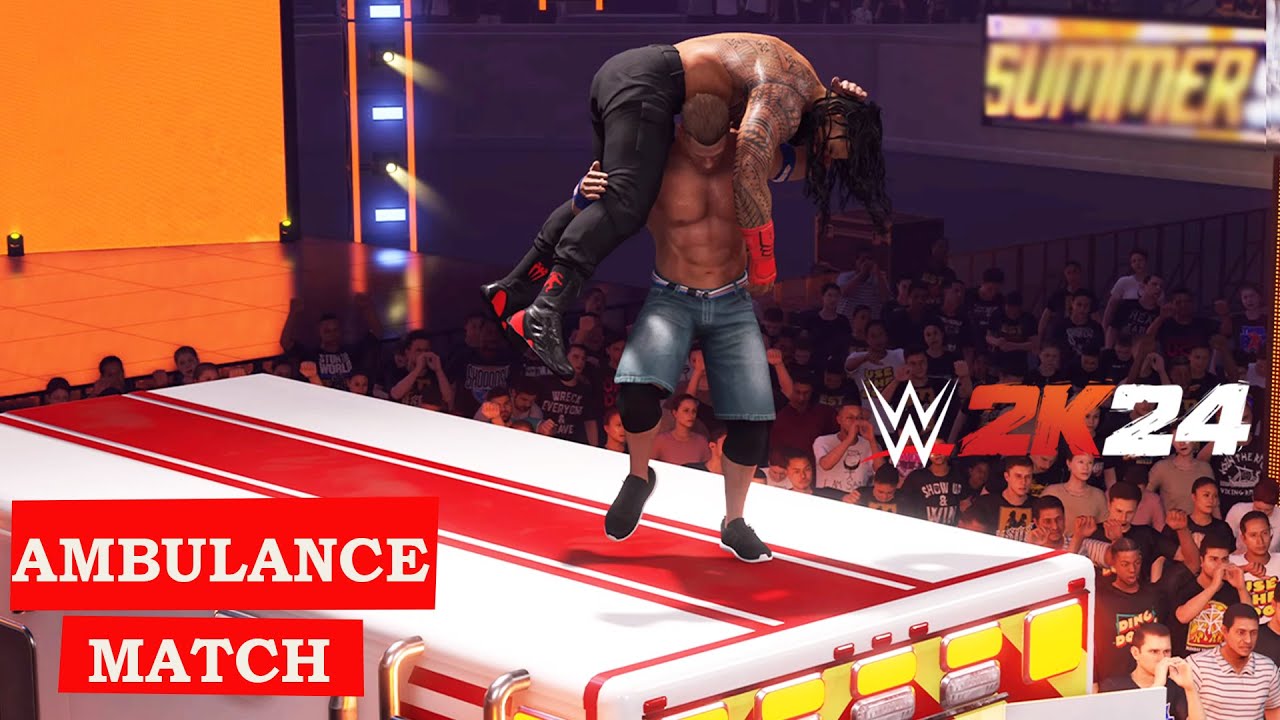 WWE 2K24 - John Cena Vs Roman Reigns | Ambulance Match PS5 [4K]