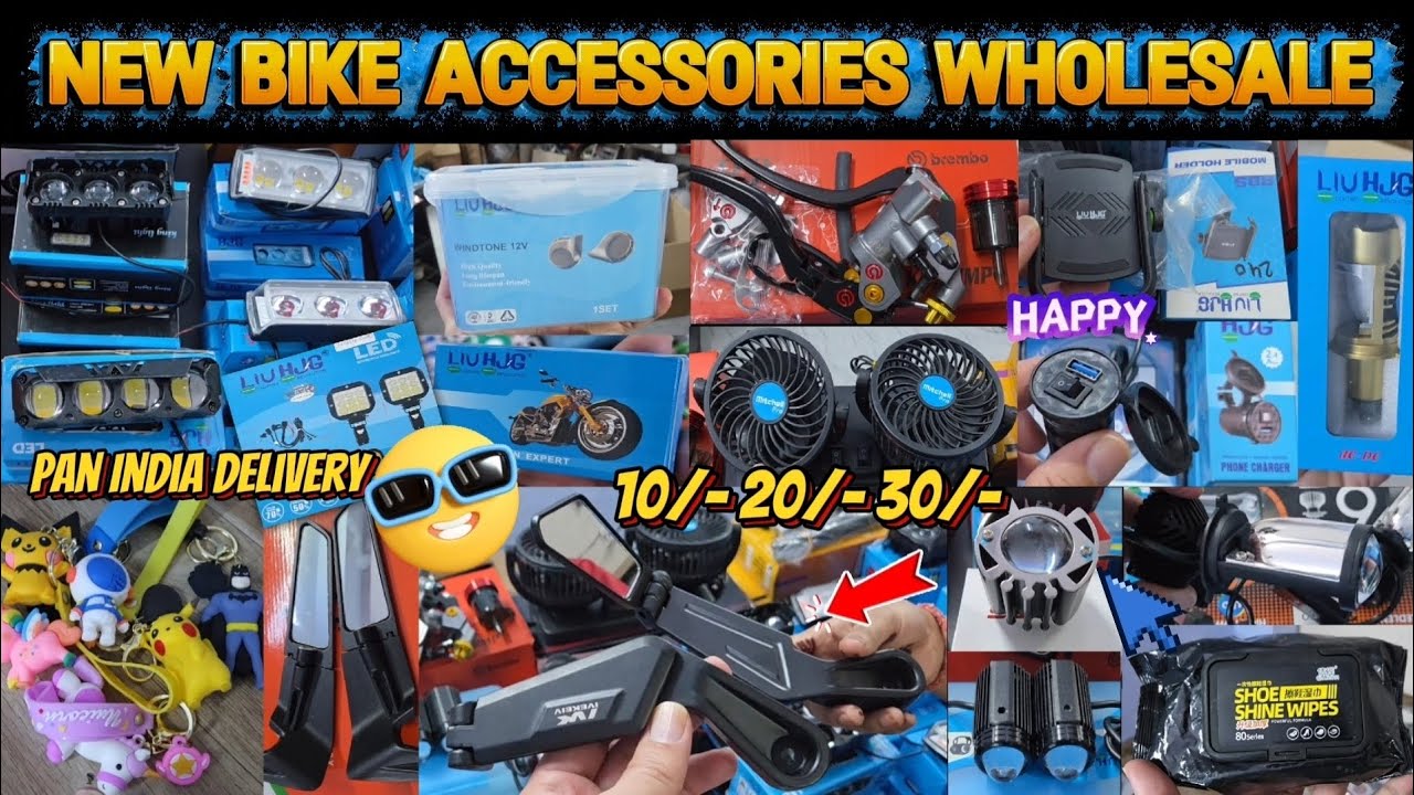 New Bike Accessories Wholesale ✨️10/-20/-30/- LED, Foglights, Mirrors, Mobile Holders #bikeproducts