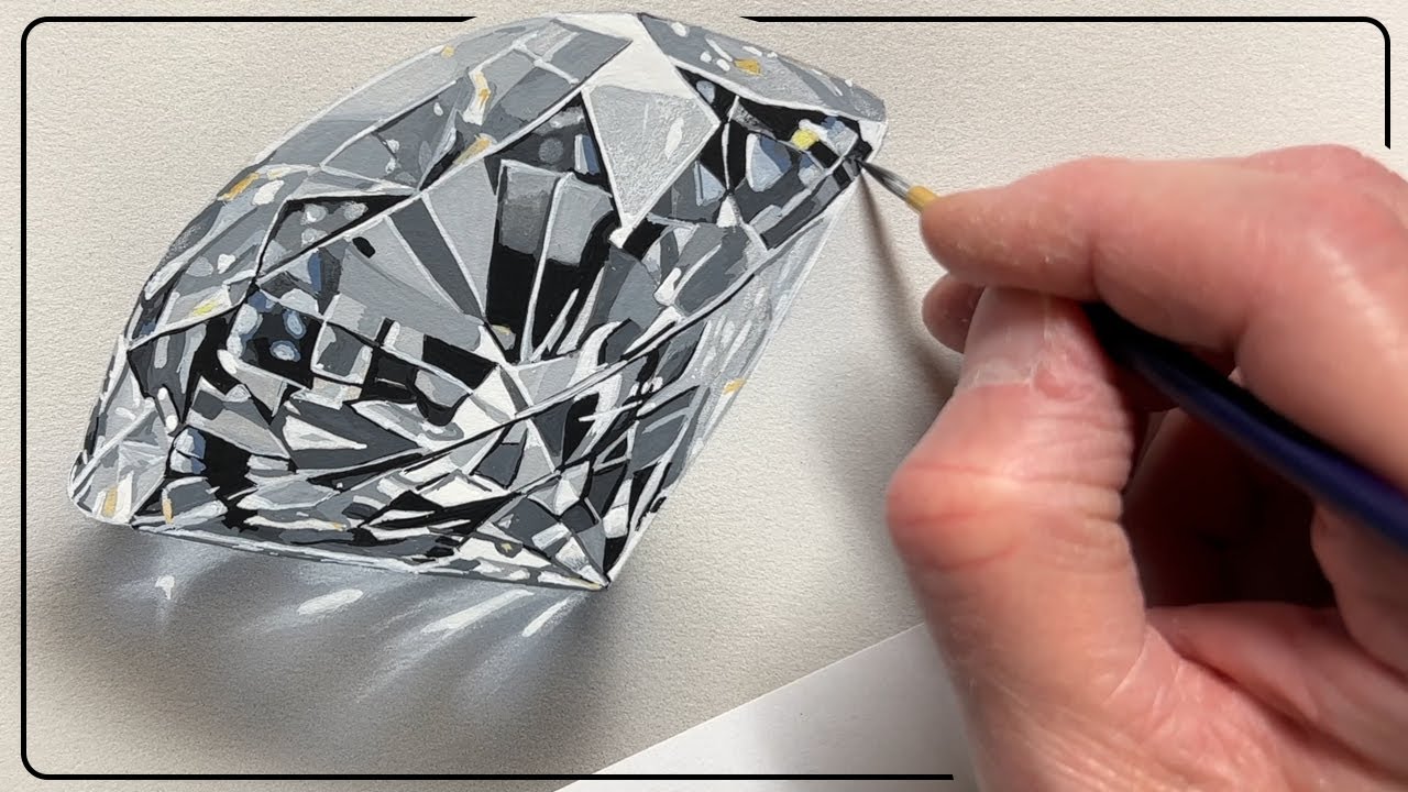 DESSINER UN DIAMANT EN TROMPE L'OEIL - (ART CLASSE - PEINDRE AVEC LO)