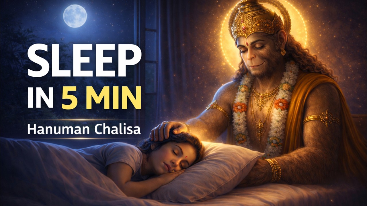 Hanuman Chalisa for Insomnia🌙 Sleep in 5 Minutes | Deep Night Protection | हनुमान चालीसा नींद के लिए