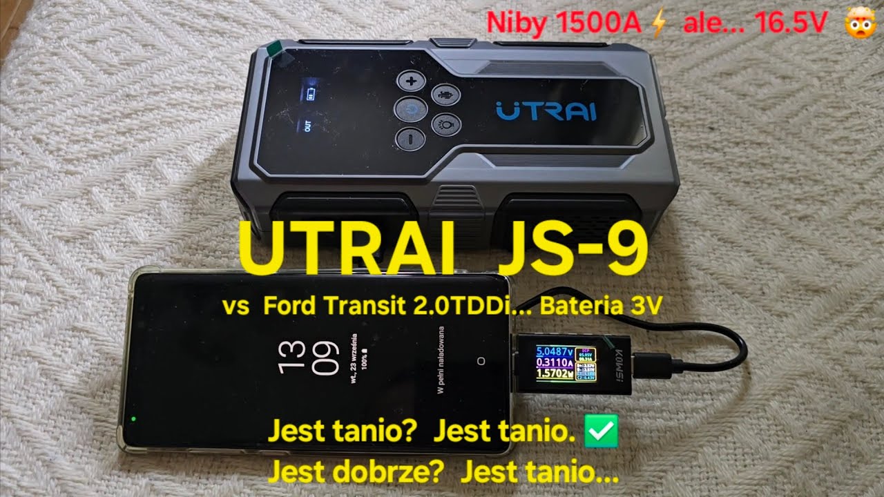 #Utrai #JS-9 Unboxing + #test Ford Transit MK6 2.0TDDi +20°C Battery 3.0V