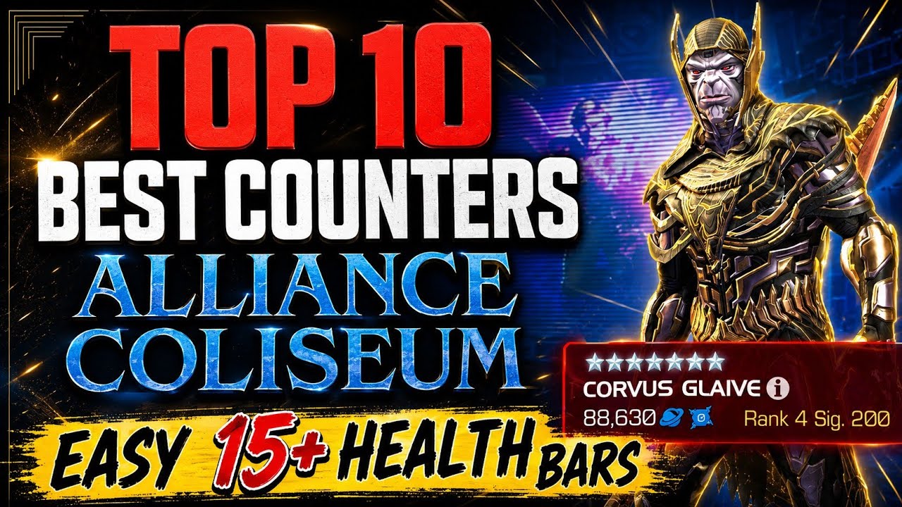 Топ-10 лучших контрпиков против Корвуса Глэйва |Alliance Coliseum| mcoc