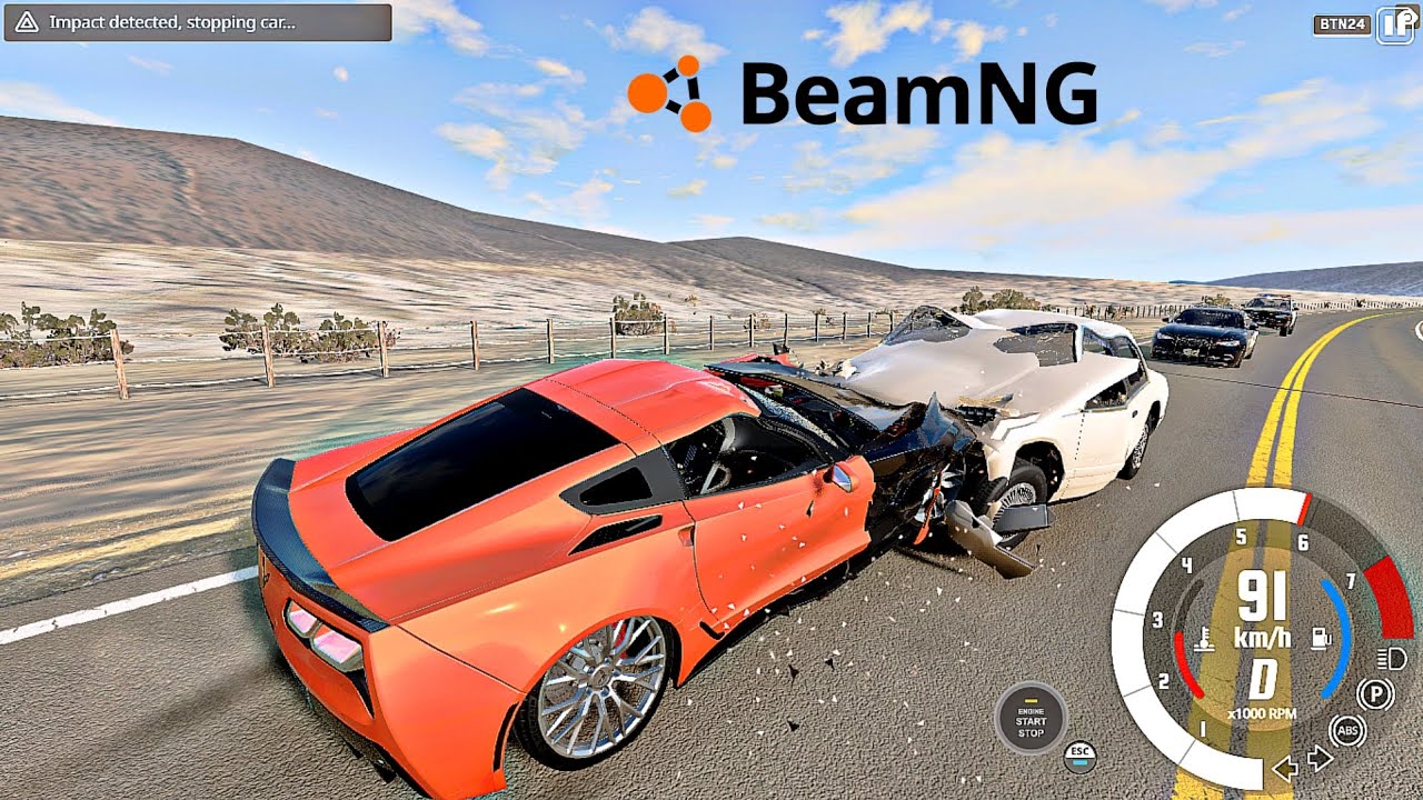 Simulação realista de batida em alta velocidade | BeamNG