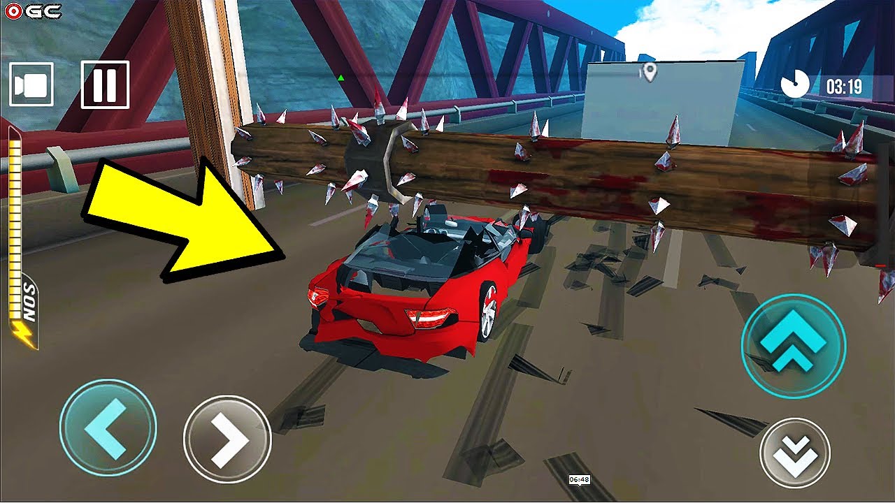 Impossible Track Speed Bump, Orange Car 