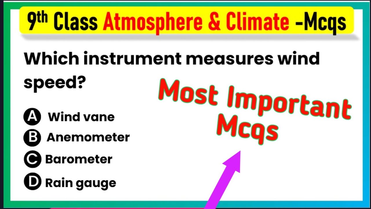 Atmosphere and Climate Class 9 MCQs | New NCERT Chapter 3 | CBSE Board Preparation