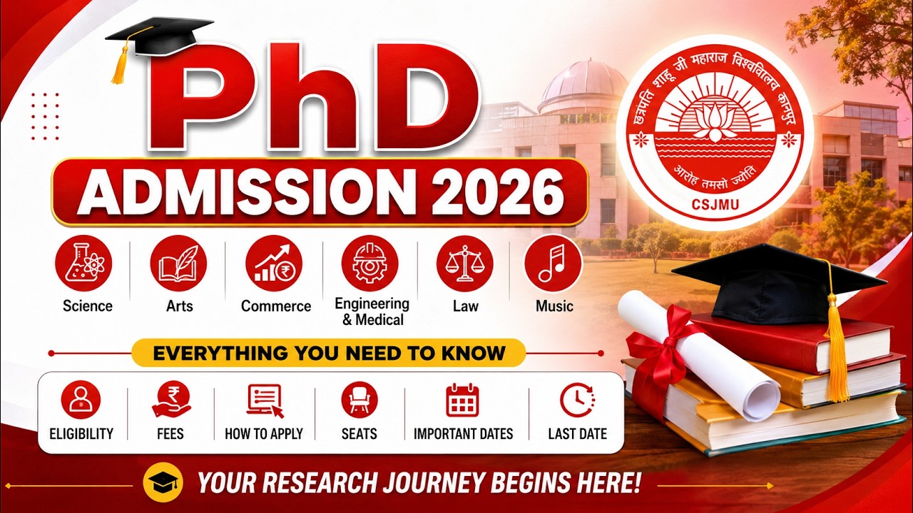 CSJMU PhD Admission 2026-27 Notification | Eligibility, Subjects, Seats & Fees