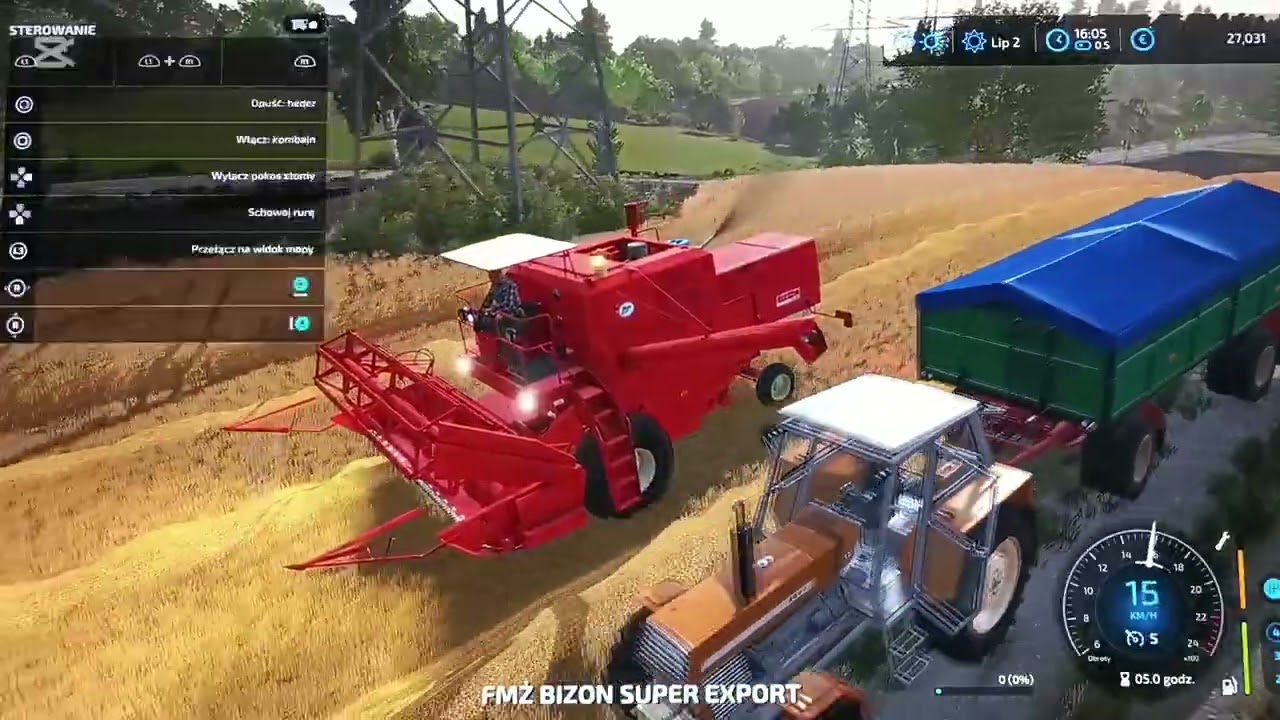 Polski rolnik 👨‍🌾 koszenie pszenicy 