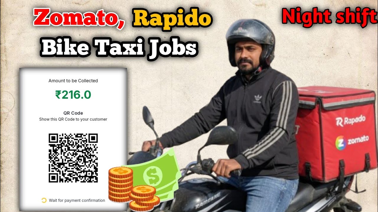 Zomato, Rapido Captain Earnings ll Bike Taxi Jobs in Delhi ll Late Night Work 