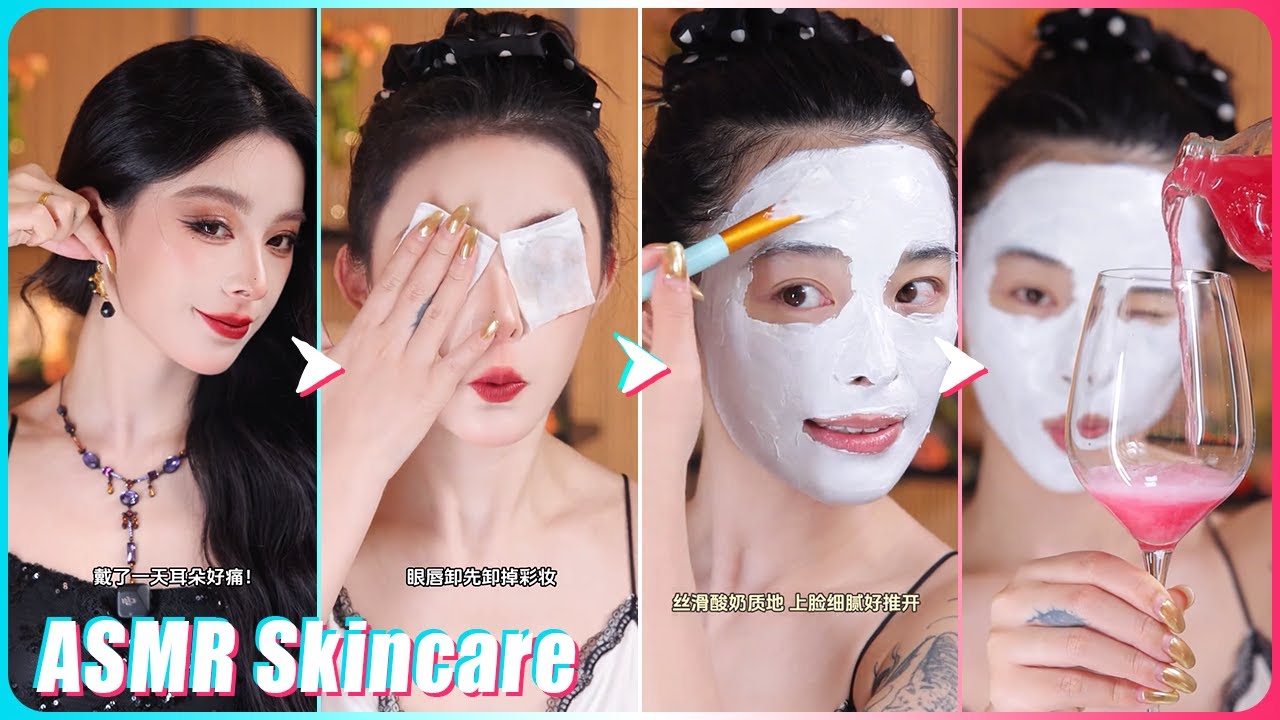 Mitsuisen☘️Aesthetic ASMR Skincare Routines✨Satisfying skincare asmr🍃Beauty Secrets🌿469